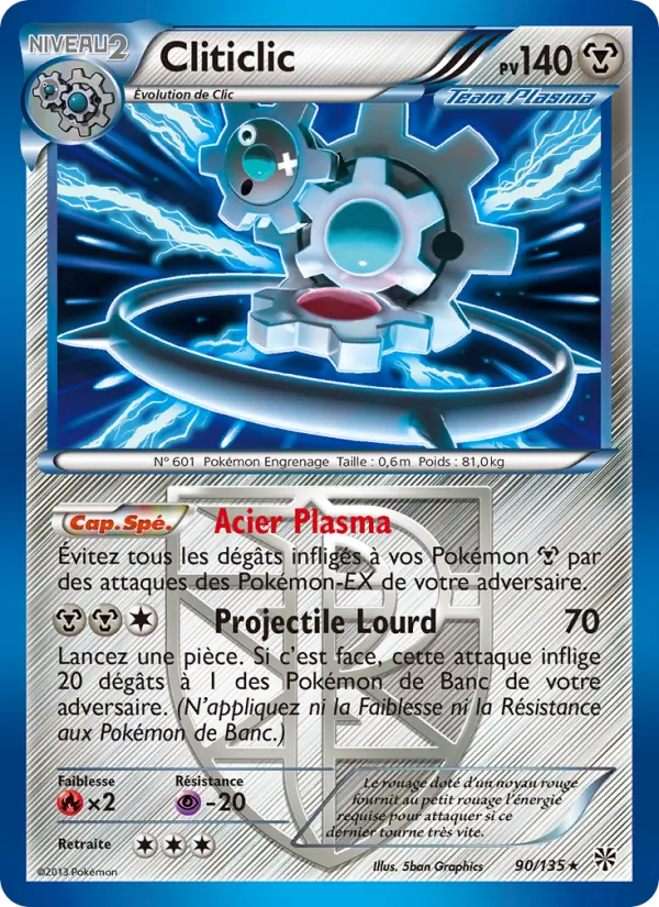Carte Pokémon Cliticlic 90/135 de l'extension Tempète Plasma