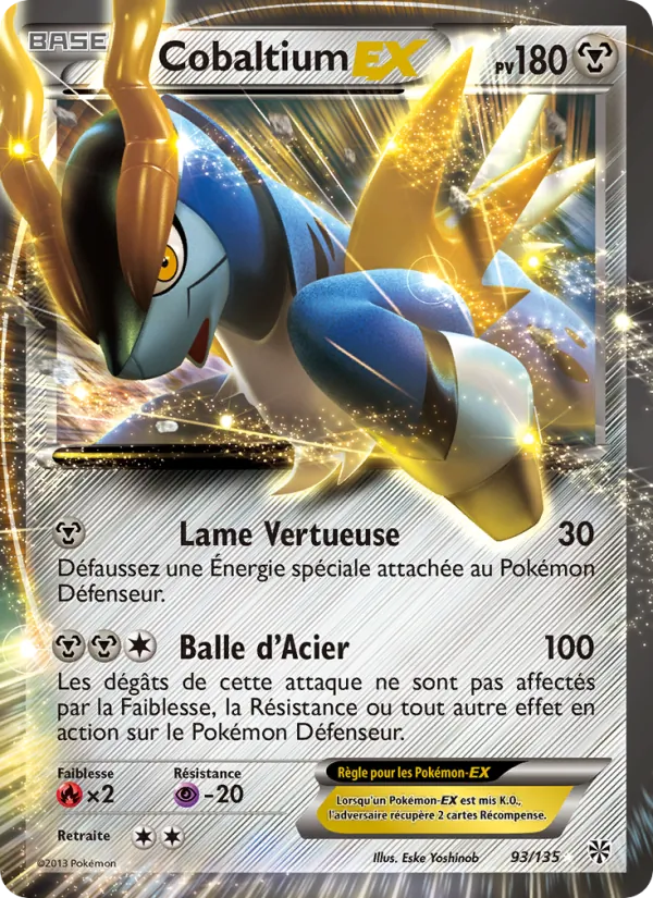Carte Pokémon Cobaltium-EX 93/135 de l'extension Tempète Plasma
