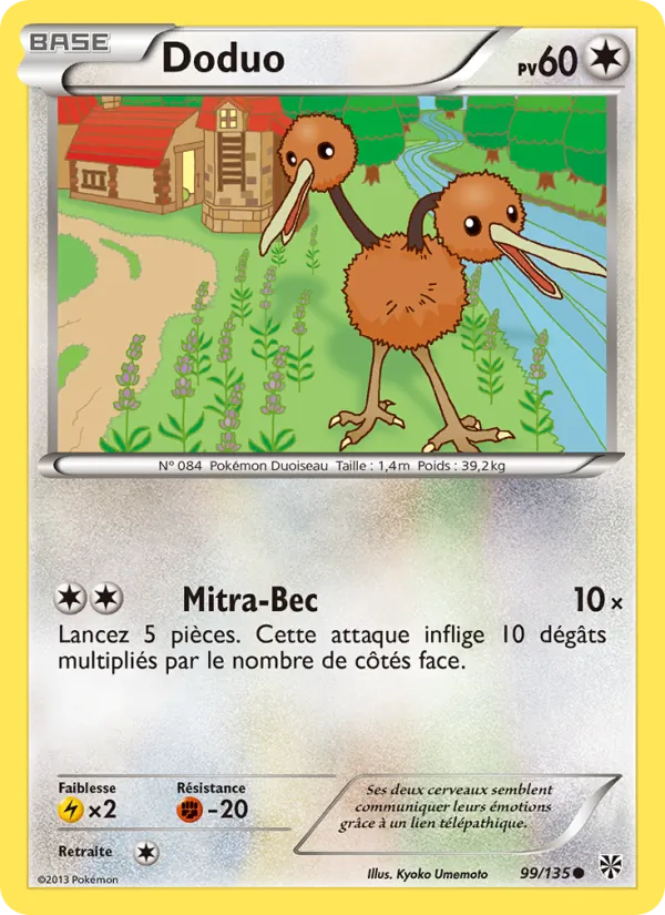 Carte Pokémon Doduo 99/135 de l'extension Tempète Plasma