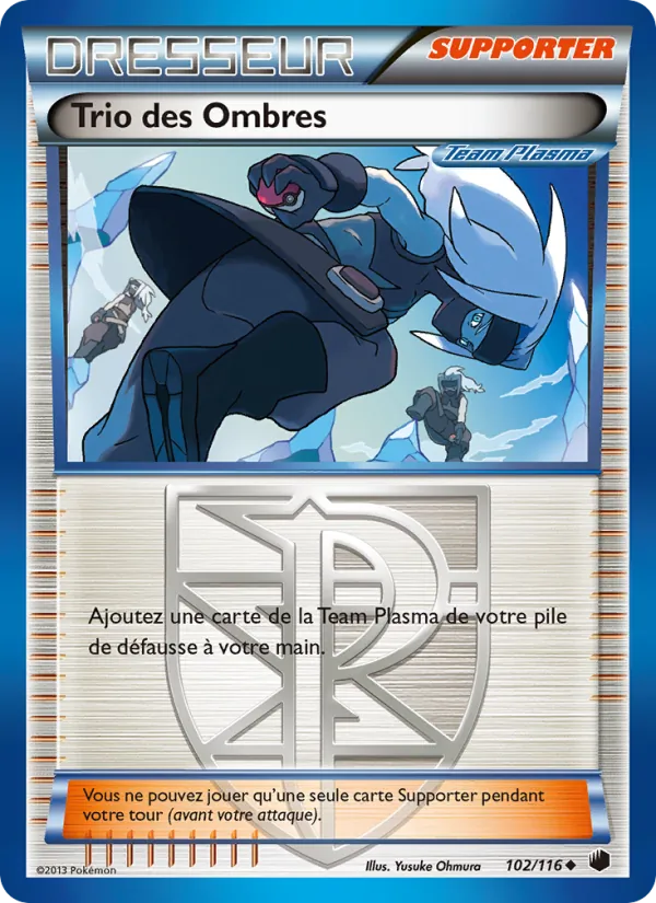 Carte Pokémon Trio des Ombres 102/116 de l'extension Glaciation Plasma