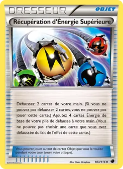 Carte Pokémon Récupération d’Énergie Supérieure 103 — Glaciation Plasma