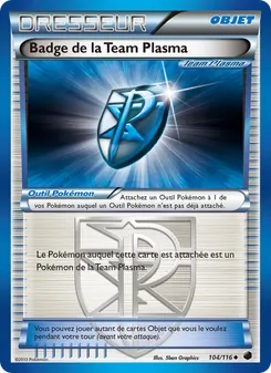 Carte Pokémon Badge de la Team Plasma 104 — Glaciation Plasma