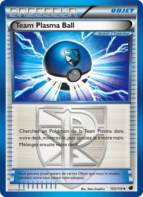 Carte Pokémon Team Plasma Ball 105/116 de l'extension Glaciation Plasma