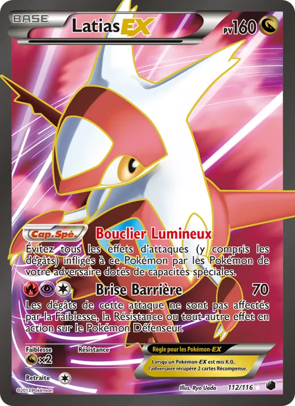 Carte Pokémon Latias-EX 112/116 de l'extension Glaciation Plasma