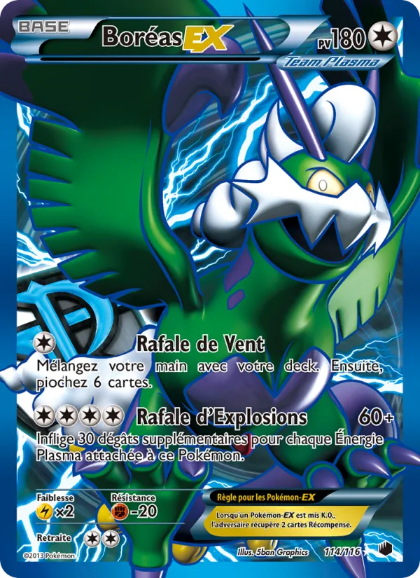 Carte Pokémon Boréas-EX 114/116 de l'extension Glaciation Plasma