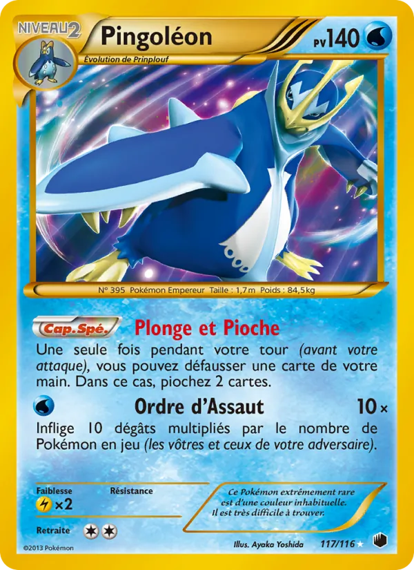 Carte Pokémon Pingoléon 117/116 de l'extension Glaciation Plasma