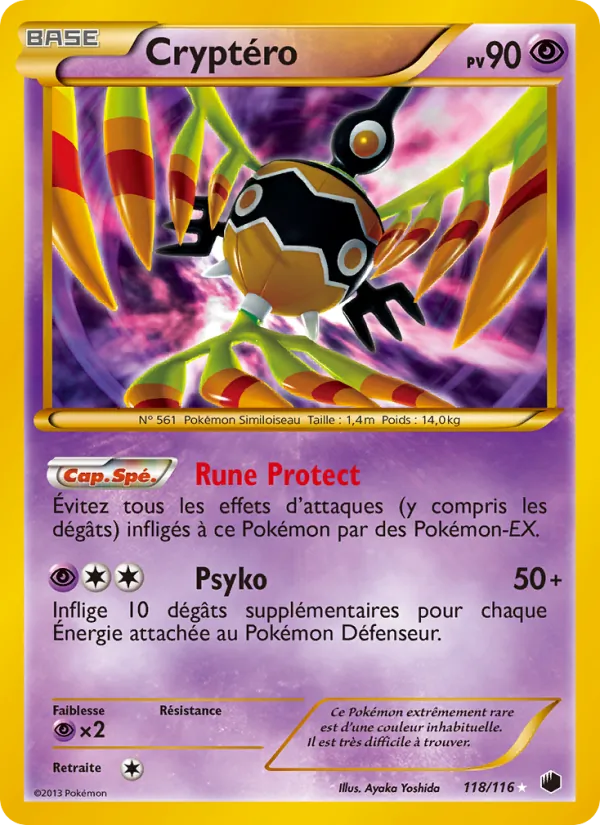 Carte Pokémon Cryptéro 118/116 de l'extension Glaciation Plasma
