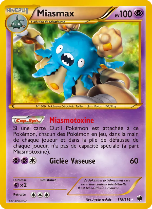 Carte Pokémon Miasmax 119/116 de l'extension Glaciation Plasma
