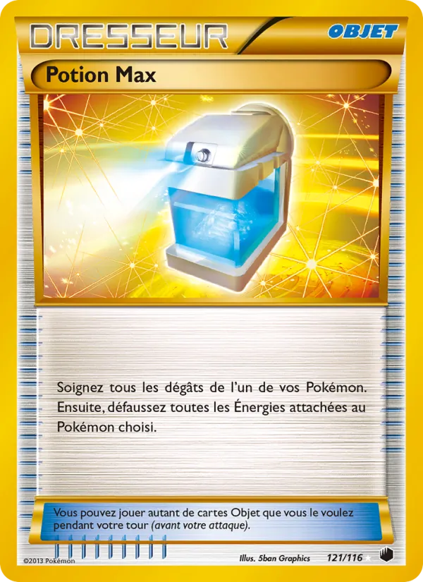 Carte Pokémon Potion Max 121/116 de l'extension Glaciation Plasma