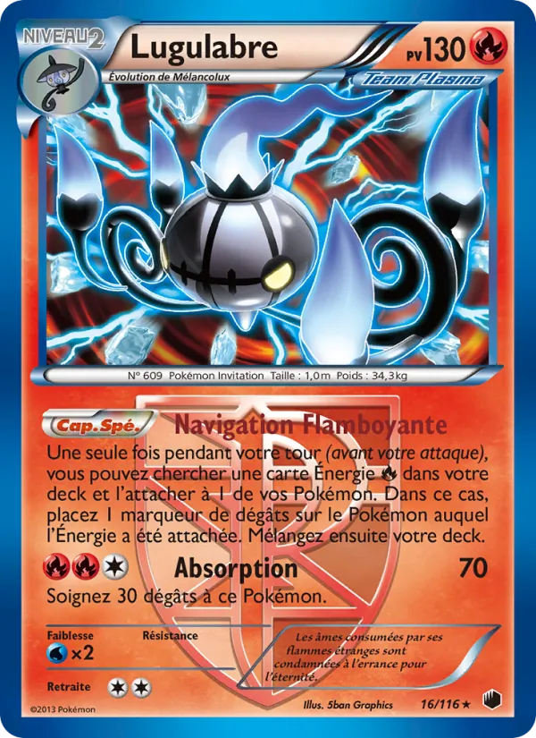 Carte Pokémon Lugulabre 16/116 de l'extension Glaciation Plasma