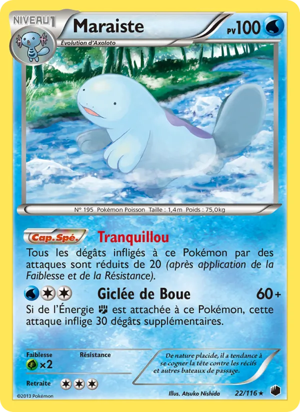 Carte Pokémon Maraiste 22/116 de l'extension Glaciation Plasma