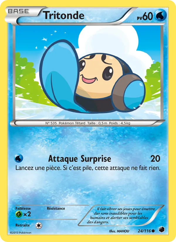 Carte Pokémon Tritonde 24/116 de l'extension Glaciation Plasma