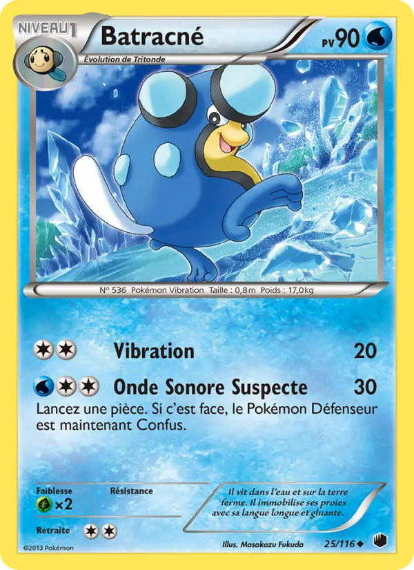 Carte Pokémon Batracné 25/116 de l'extension Glaciation Plasma