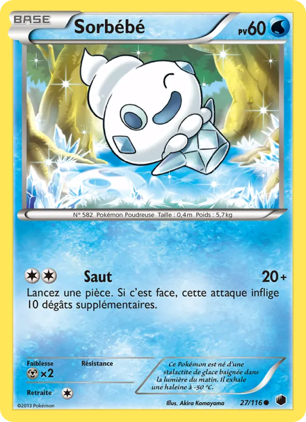 Carte Pokémon Sorbébé 27/116 de l'extension Glaciation Plasma