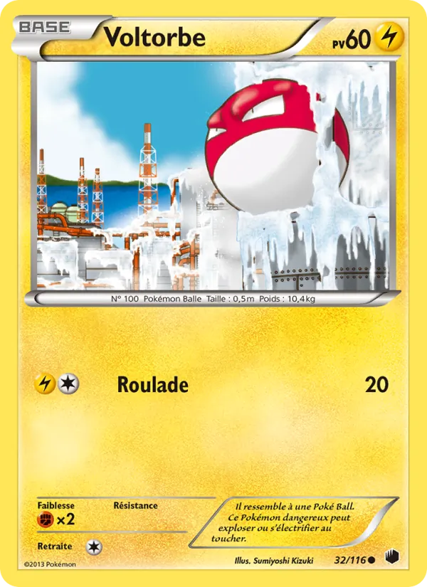 Carte Pokémon Voltorbe 32/116 de l'extension Glaciation Plasma