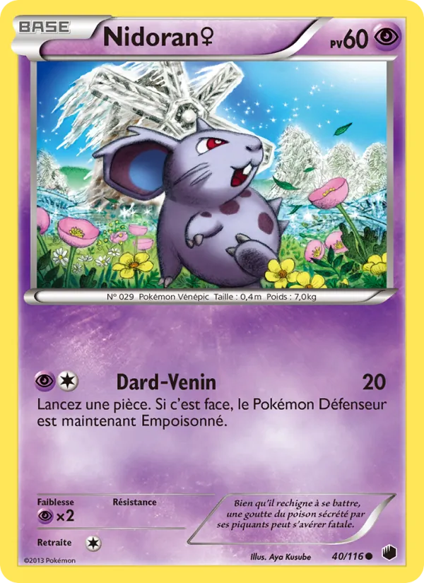 Carte Pokémon Nidoran♀ 40/116 de l'extension Glaciation Plasma