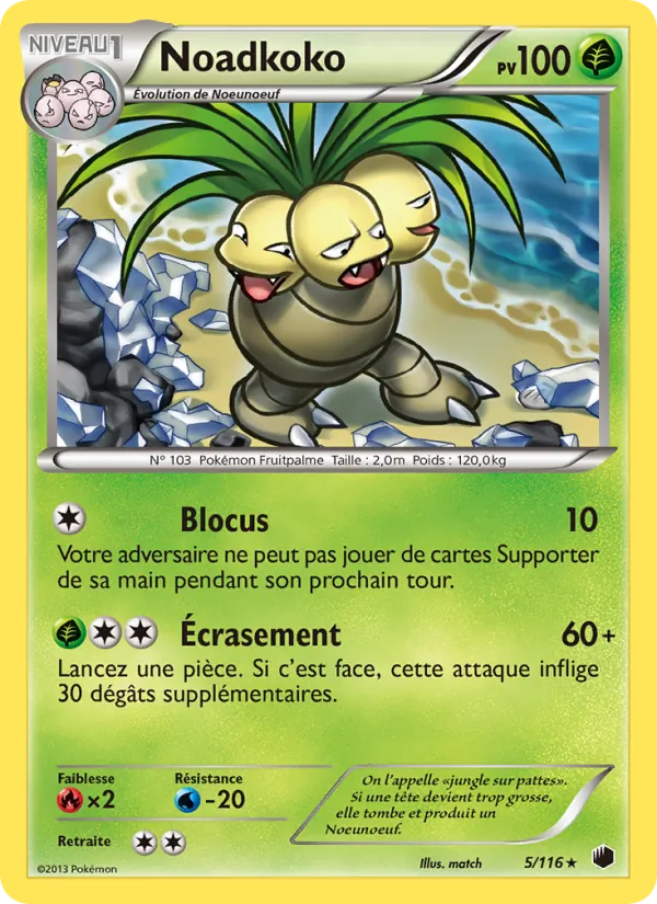Carte Pokémon Noadkoko 5/116 de l'extension Glaciation Plasma