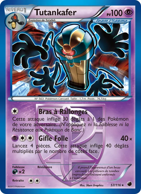 Carte Pokémon Tutankafer 57/116 de l'extension Glaciation Plasma