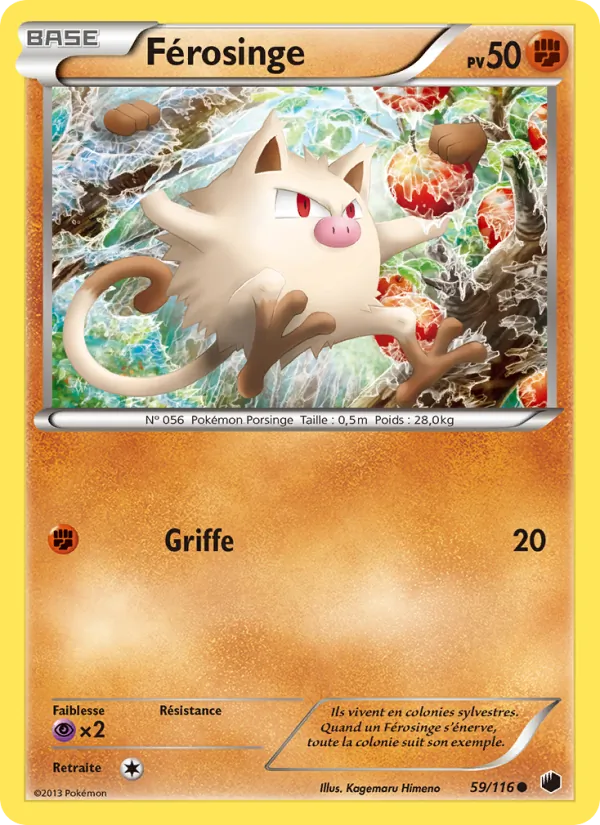 Carte Pokémon Férosinge 59/116 de l'extension Glaciation Plasma