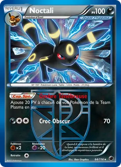 Carte Pokémon Noctali 64 — Glaciation Plasma