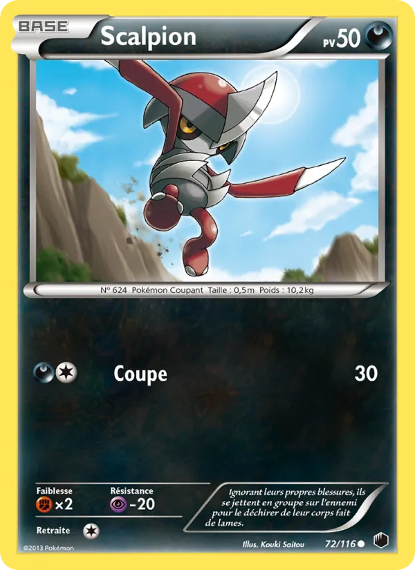 Carte Pokémon Scalpion 72/116 de l'extension Glaciation Plasma