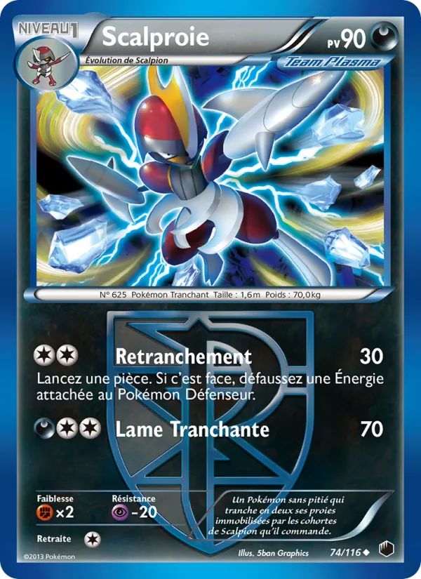 Carte Pokémon Scalproie 74/116 de l'extension Glaciation Plasma