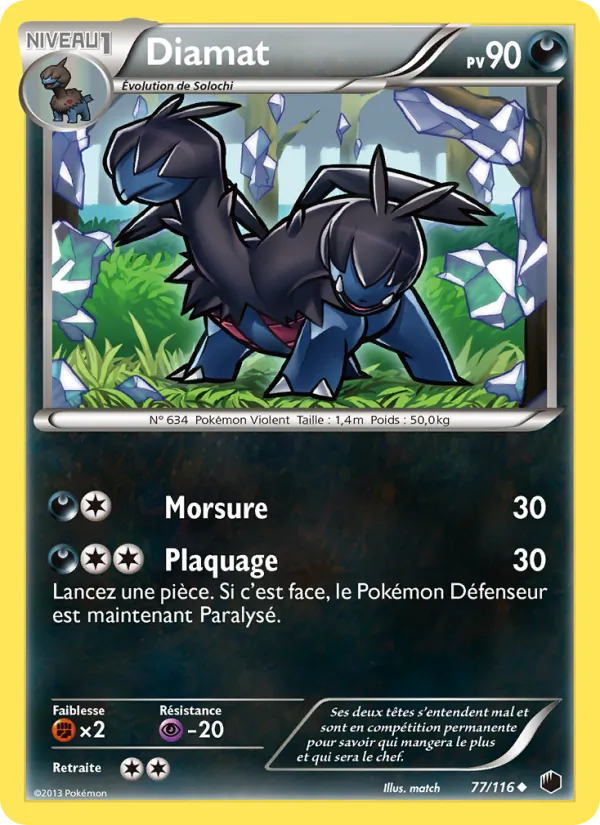 Carte Pokémon Diamat 77/116 de l'extension Glaciation Plasma
