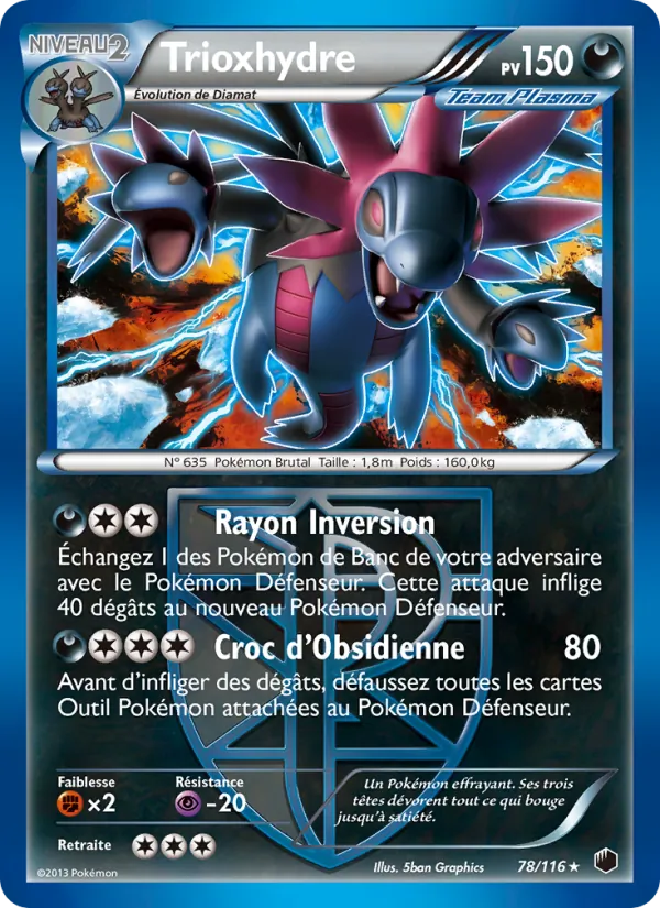 Carte Pokémon Trioxhydre 78/116 de l'extension Glaciation Plasma
