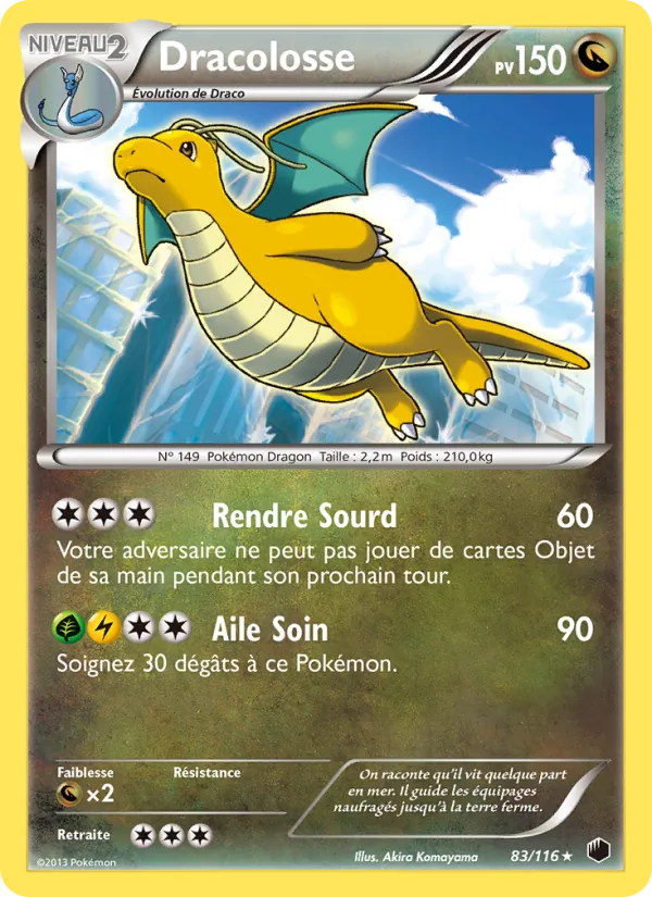 Carte Pokémon Dracolosse 83/116 de l'extension Glaciation Plasma