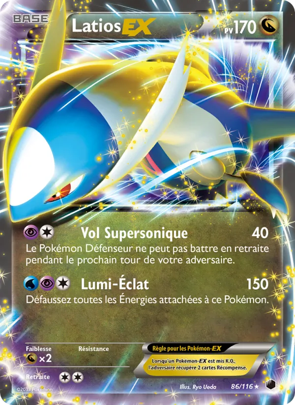 Carte Pokémon Latios-EX 86/116 de l'extension Glaciation Plasma