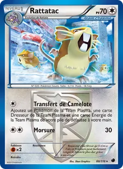 Carte Pokémon Rattatac 88 — Glaciation Plasma