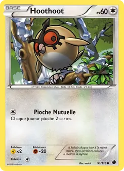 Carte Pokémon Hoothoot 91 — Glaciation Plasma