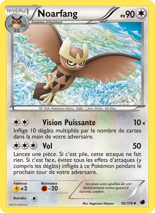 Carte Pokémon Noarfang 92/116 de l'extension Glaciation Plasma