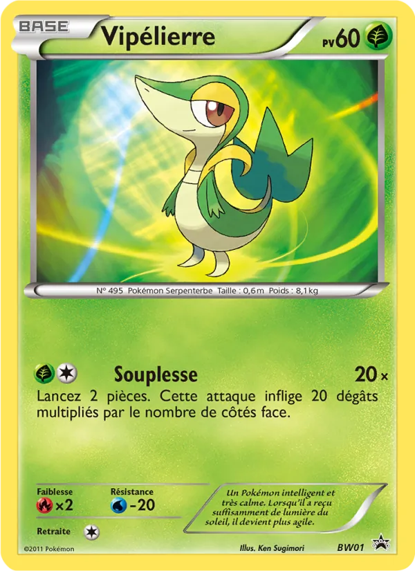 Carte Pokémon Vipélierre BW01/101 de l'extension Promo BW
