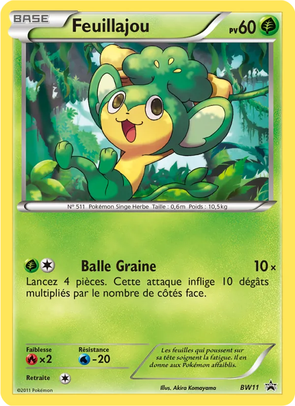 Carte Pokémon Feuillajou BW11/101 de l'extension Promo BW