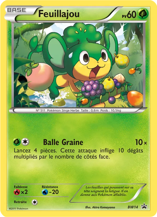 Carte Pokémon Feuillajou BW14/101 de l'extension Promo BW