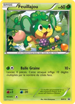 Carte Pokémon Feuillajou BW14 — Promo BW