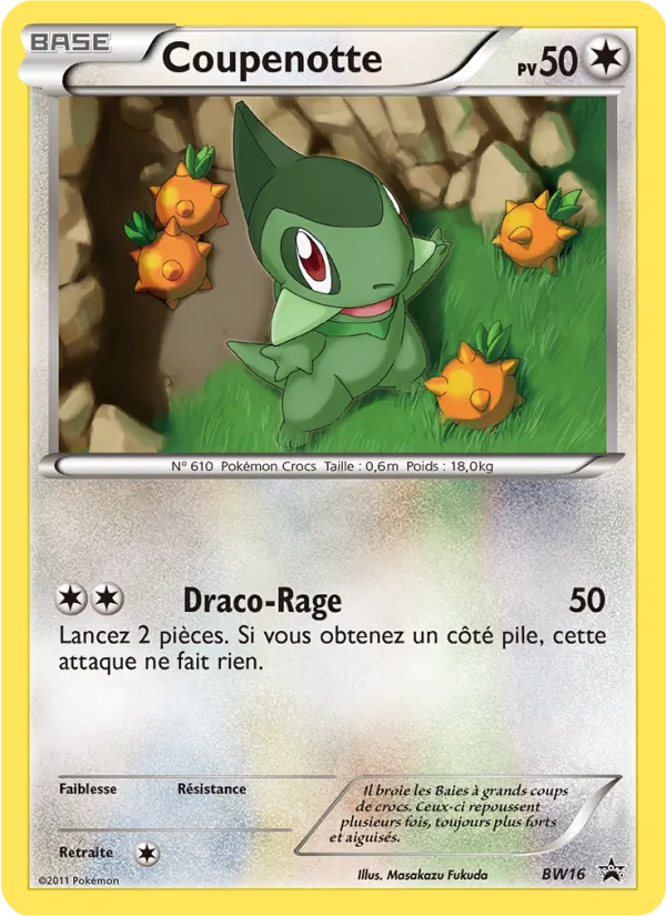 Carte Pokémon Coupenotte BW16/101 de l'extension Promo BW