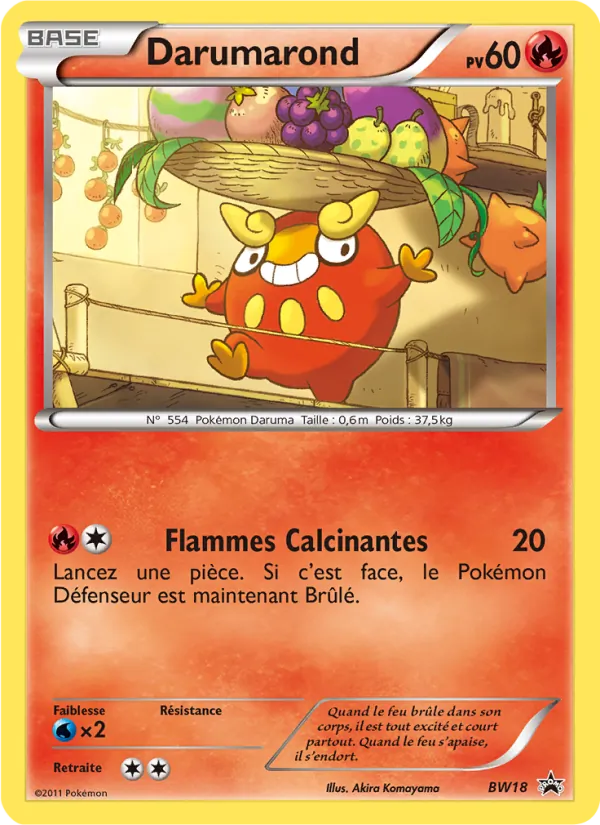 Carte Pokémon Darumarond BW18/101 de l'extension Promo BW