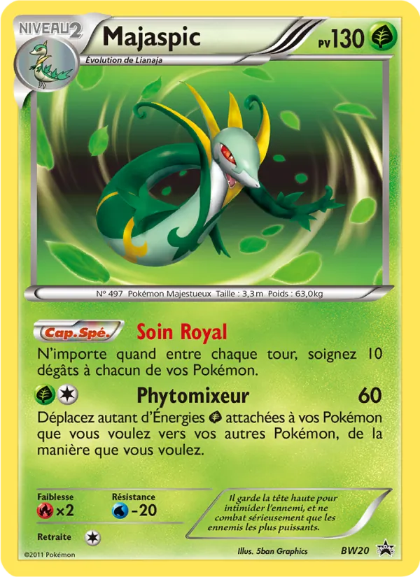 Carte Pokémon Majaspic BW20/101 de l'extension Promo BW