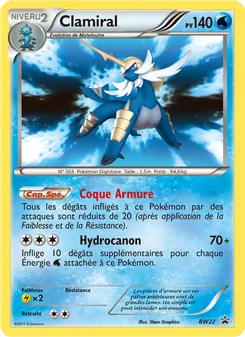 Carte Pokémon Clamiral BW22 — Promo BW