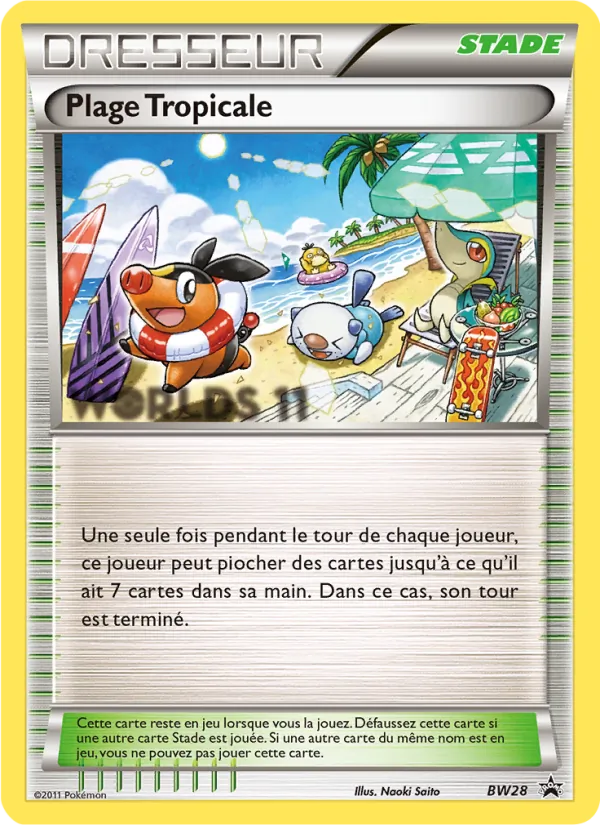 Carte Pokémon Plage Tropicale BW28/101 de l'extension Promo BW