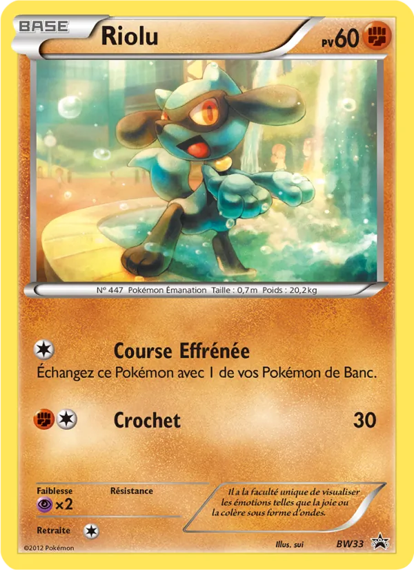 Carte Pokémon Riolu BW33/101 de l'extension Promo BW