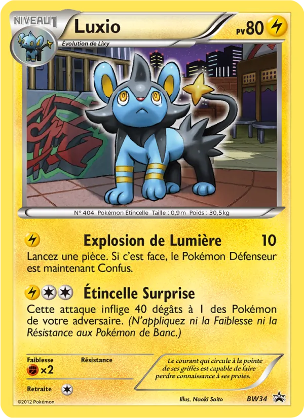 Carte Pokémon Luxio BW34/101 de l'extension Promo BW