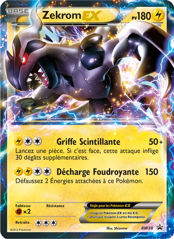 Carte Pokémon Zekrom ex BW38/101 de l'extension Promo BW