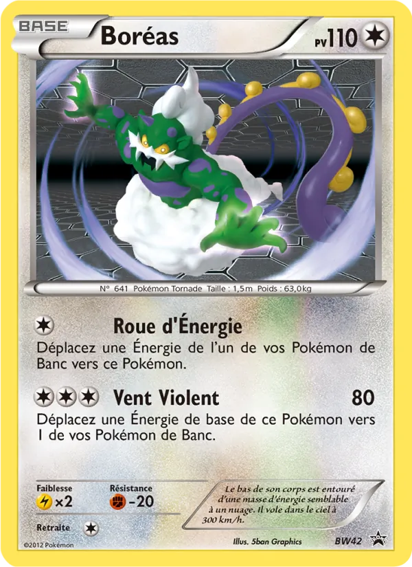 Carte Pokémon Boréas BW42/101 de l'extension Promo BW