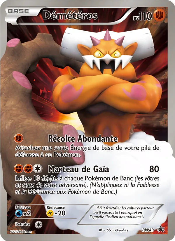 Carte Pokémon Démétéros BW43/101 de l'extension Promo BW
