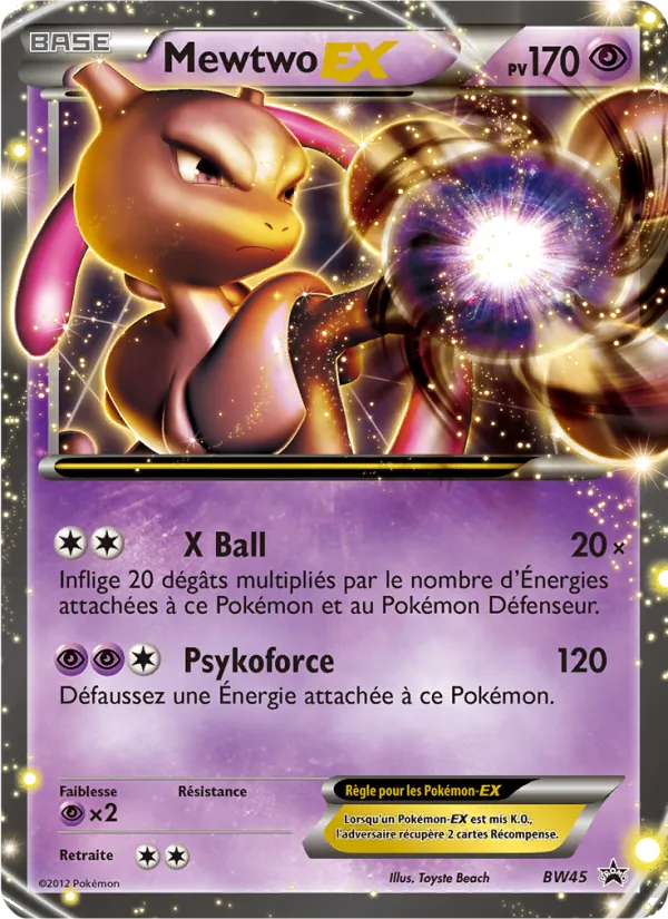 Carte Pokémon Mewtwo ex BW45/101 de l'extension Promo BW