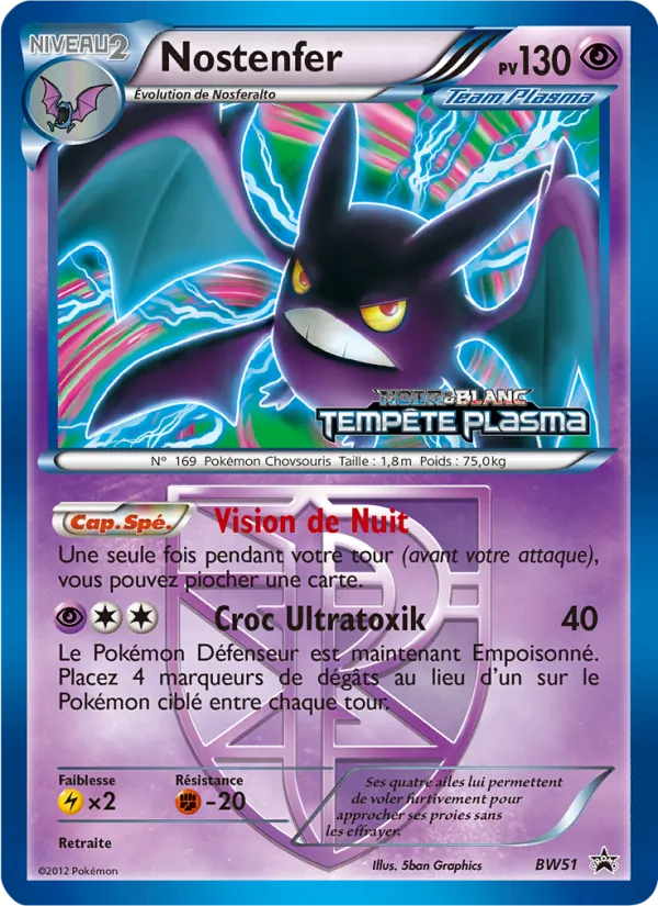 Carte Pokémon Nostenfer BW51/101 de l'extension Promo BW