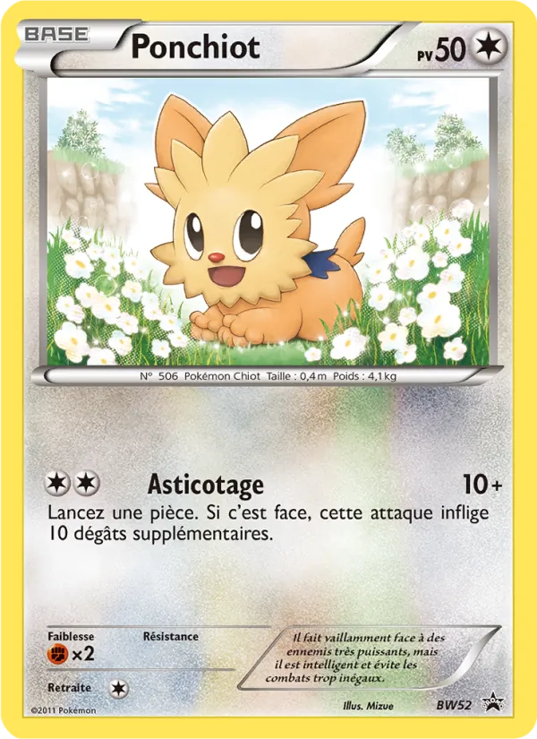 Carte Pokémon Ponchiot BW52/101 de l'extension Promo BW